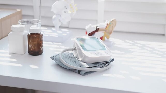 Homecare nursing service and elderly people cardiology healthcare. Close up of young hispanic female doctor nurse check mature caucasian man patient heartbeat using stethoscope during visit