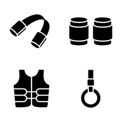 Scuba diving equipment icons set Vector