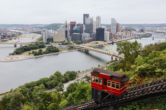 Scenic View of Pittsburgh From the Top of a Funicular Ride