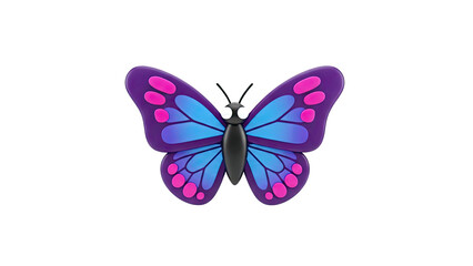 3D Rendered Butterfly with Purple, Pink, and Blue Wings