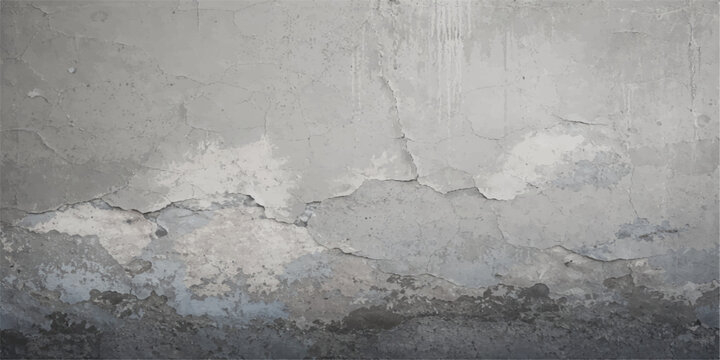 Old dirty concrete wall texture featuring a gray grunge cement surface with a rough aged material pattern