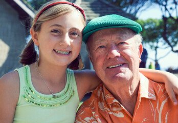 Little girl with her grandpa