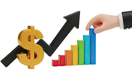 Financial Growth Concept with Dollar Sign and Bar Chart