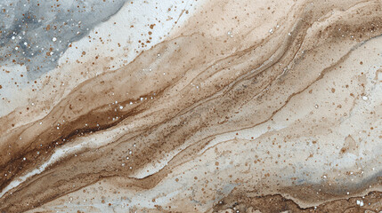 An abstract view of a marbled pattern in earth tone, a textural composition, reminiscent of natural stone, exuding a sense of luxury and sophistication