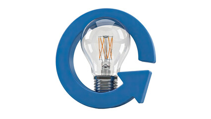 Recycling Symbol Around a Light Bulb