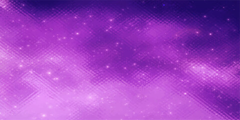 Shiny abstract purple and blue winter background featuring a magic glowing star pattern with pink bokeh light and glittery snow texture for a bright holiday celebration design © DreamLoom
