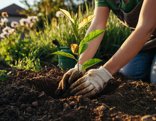 planting plants, planting plants that will yield produce, growth and development, growth of plant, promote growth of plant, the growth of a plant, planting a tree, plant in hands