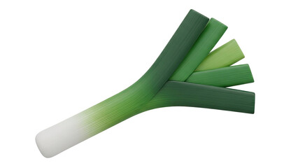 Stylized 3D Render of a Leek