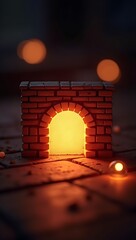 A glowing firewall icon built from bricks, placed between two soft light sources, symbolizing emotional protection