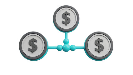 Three Dollar Coins Connected