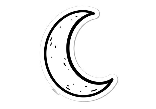 線描きの三日月：夜空の詩