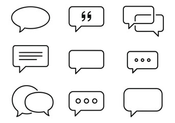 A comprehensive collection of versatile line art chat and speech bubble icons