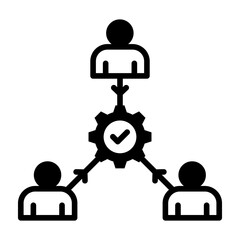 Team Alignment Icon Mixed Style Vector Illustration