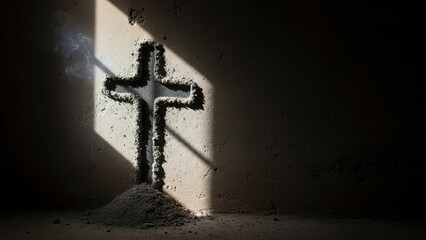 Cross illuminated by light