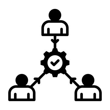 Team Alignment Icon Mixed Style Vector Illustration