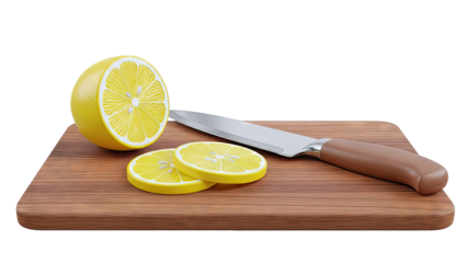 Lemon Slices and Knife on Cutting Board