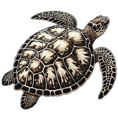 vector of Hawksbill Sea Turtle