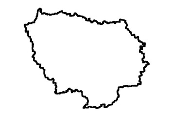 hard outline map of Ile de France