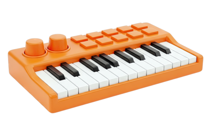 Orange Mini Synthesizer Keyboard