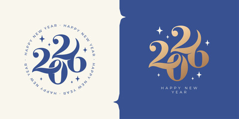2026 logo Happy New Year typography logo design