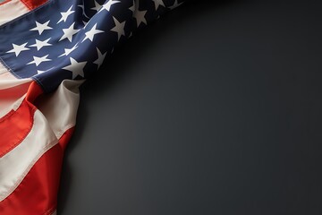The american flag gracefully draped over a dark, textured background, symbolizing patriotism and national pride.