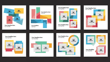 This modern vector business card template set features a professional layout with flat web icons and UI elements for a cohesive corporate identity design