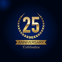 25 years anniversary celebrations logo design concept. Vector templates illustration