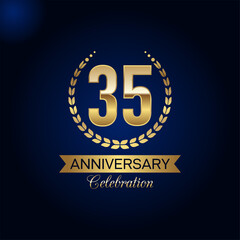 35 years anniversary celebrations logo design concept. Vector templates illustration