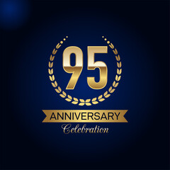 95 years anniversary celebrations logo design concept. Vector templates illustration