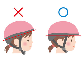 自転車ヘルメットの正しい被り方