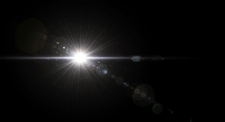 Intense White Starburst Light Glowing Against Dark Cosmic Background with Radiating Beams