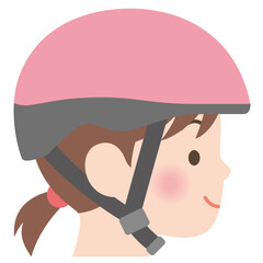 自転車用ヘルメットを被った女の子