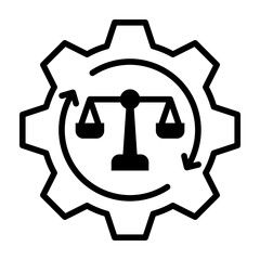 Legal Process Icon Mixed Style Vector Illustration