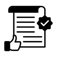 Approval Icon Mixed Style Vector Illustration