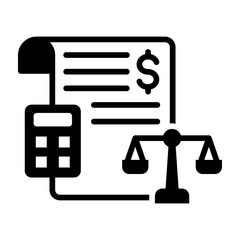 Tax Law Icon Mixed Style Vector Illustration