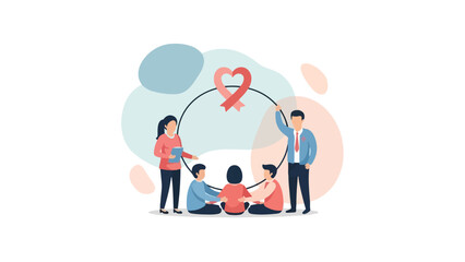 Community Support Group Vector Illustration for Charitable Organizations