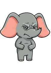 Fototapeta premium 怒り顔ゾウのイラストレーション