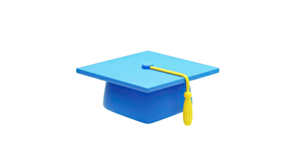 Blue Graduation Cap with Yellow Tassel