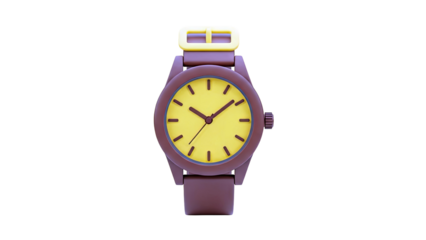 Brown and Yellow Digital Watch