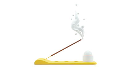 Minimalist Incense Holder with Smoke and Pearls