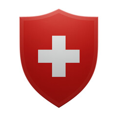 Redshieldwithwhitecrossisolated