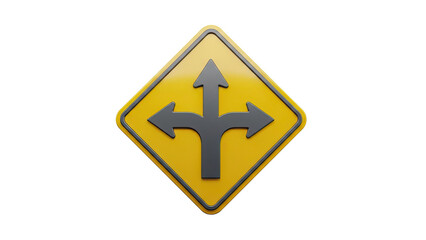 Road Sign with Three Arrows Showing Multiple Directions