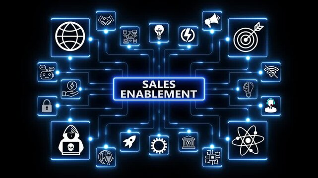 Sales enablement framework aligning tools, insights and processes to empower revenue teams and accelerate deal execution in a connected digital environment