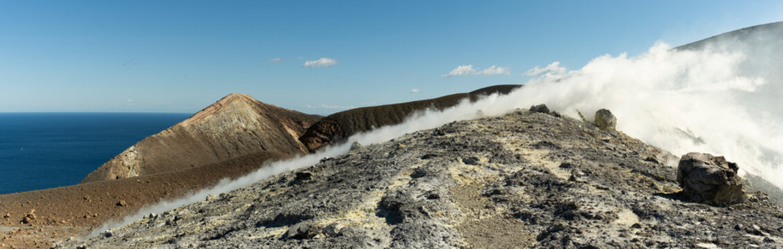 Volcanic Ridge and Steam Plume