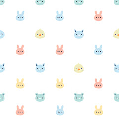 Playful Bunny and Chick Minimalist Seamless Pattern