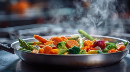Colorful vegetable stir fry