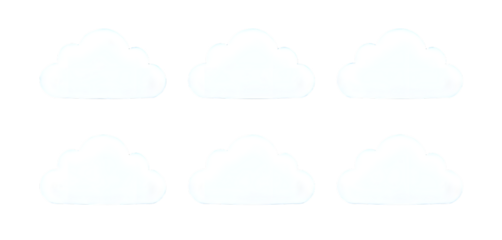Collection of simple white cloud icons for weather, data storage, or minimalist design