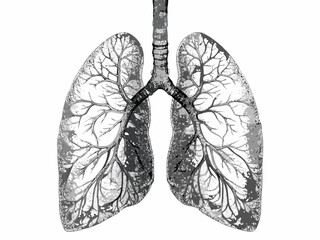 Anatomy of human lungs detailed illustration of bronchial tree and pulmonary tissue