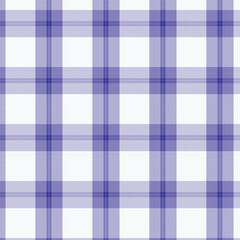Blue and White Tartan Plaid Seamless Vector Pattern Background
