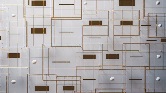 Modern geometric background design in gold and minimal colors